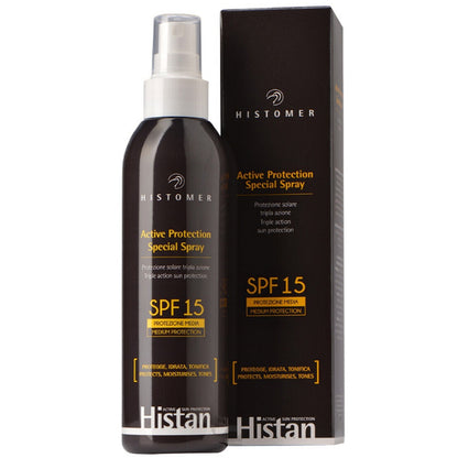 Сонцезахисний спрей для обличчя, тіла та дітей - Histomer Histan SPF15 упаковка