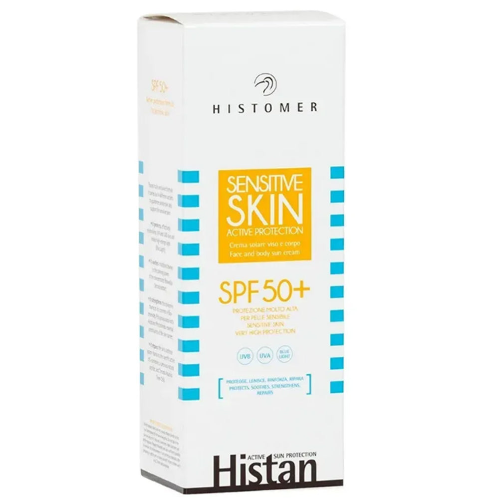 Histomer Histan Sensitive Skin Active Protection SPF 50+ - Сонцезахисний крем для обличчя та тіла упаковка