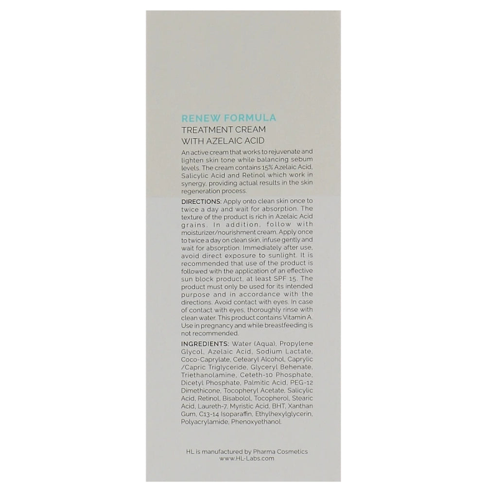 Лікувальний крем із азелаїновою кислотою - Holy Land Renew Formula склад