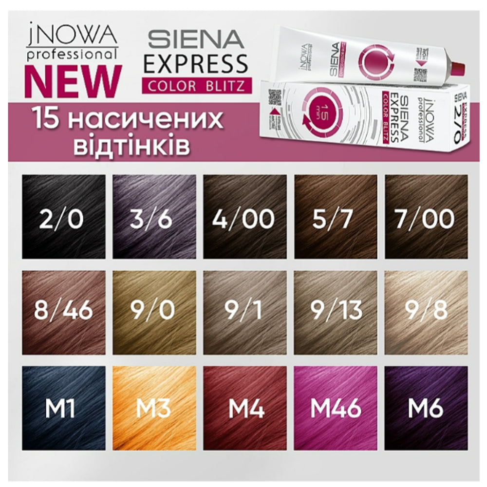 Тонирующая крем-краска для волос 60 мл - Jnowa Professional Siena Express Color Blitz