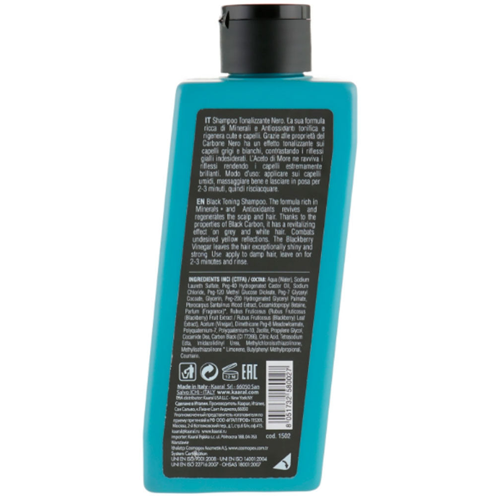 Kaaral Manniskan Black Toning Shampoo - Чорний тонуючий шампунь для волосся