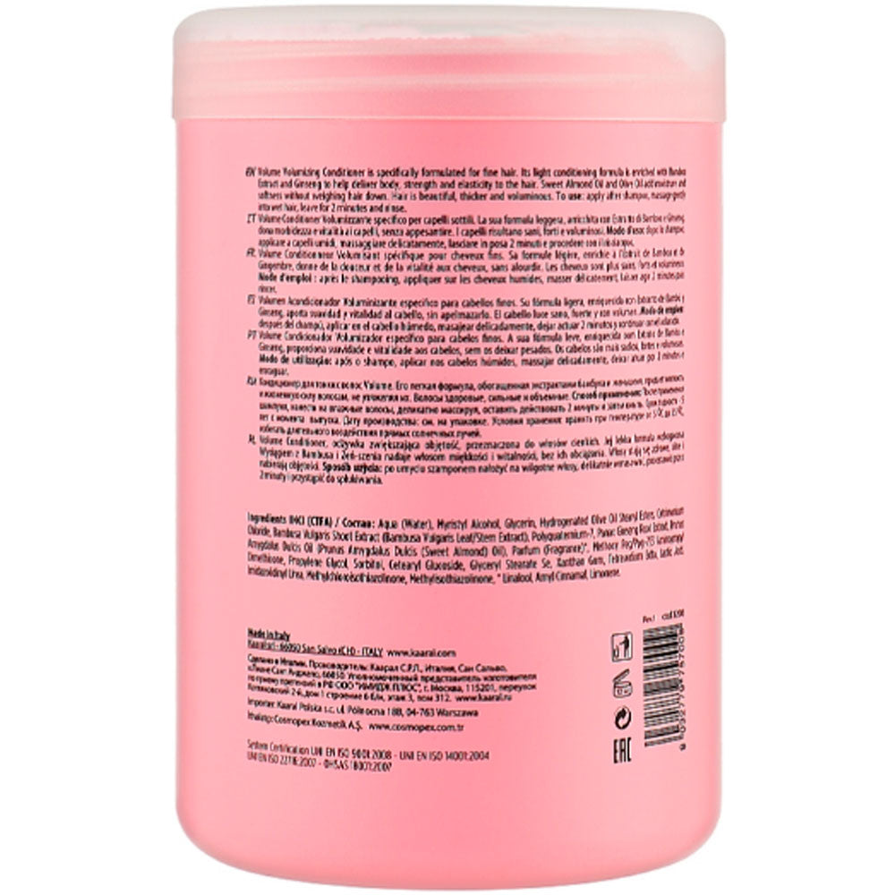 Kaaral Purify Volume Conditioner - Крем-кондиціонер для тонкого волосся з екстрактом бамбука