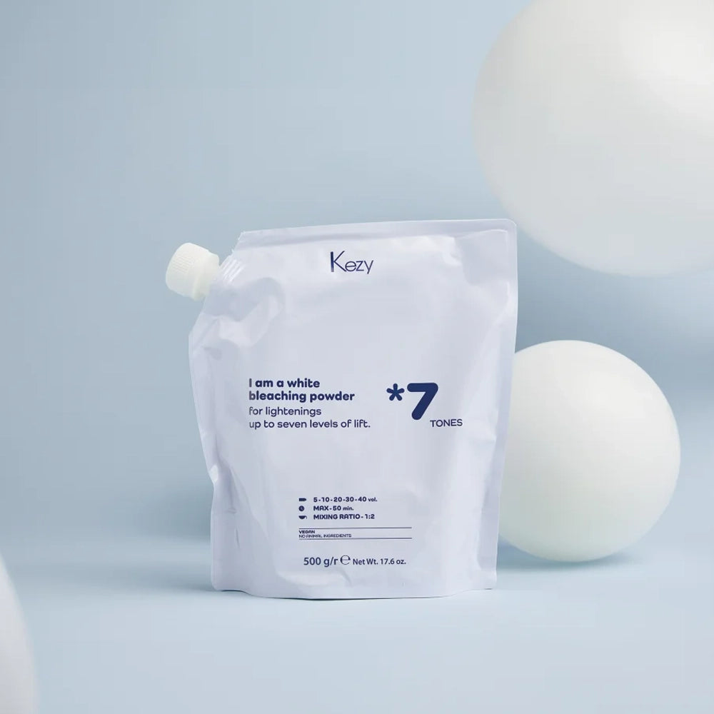 Білий знебарвлюючий порошок до 7 тонів - Kezy Bleaching Powder фото