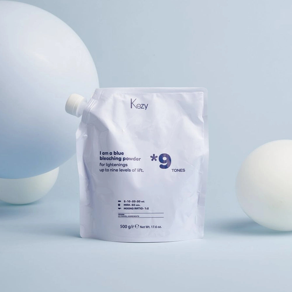 Блакитний знебарвлюючий порошок до 9 тонів - Kezy Bleaching Powder фото