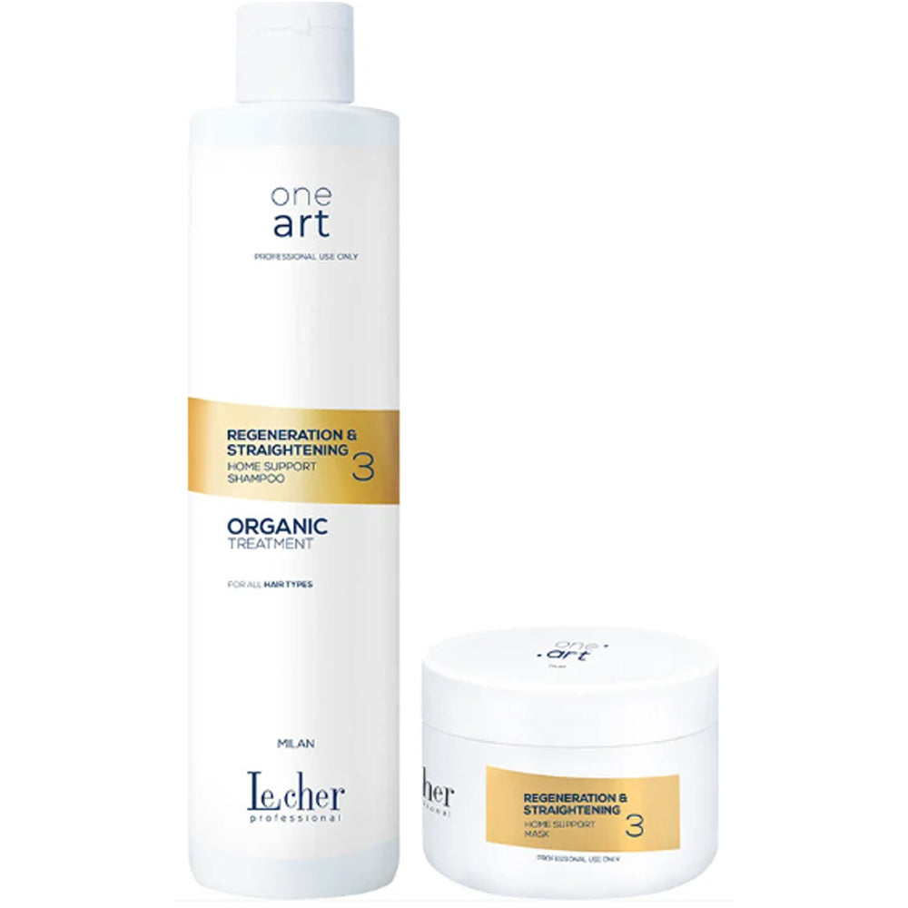 Набір для домашнього догляду за волоссям - LeCher One Art Regeneration &amp; Straightening Kit