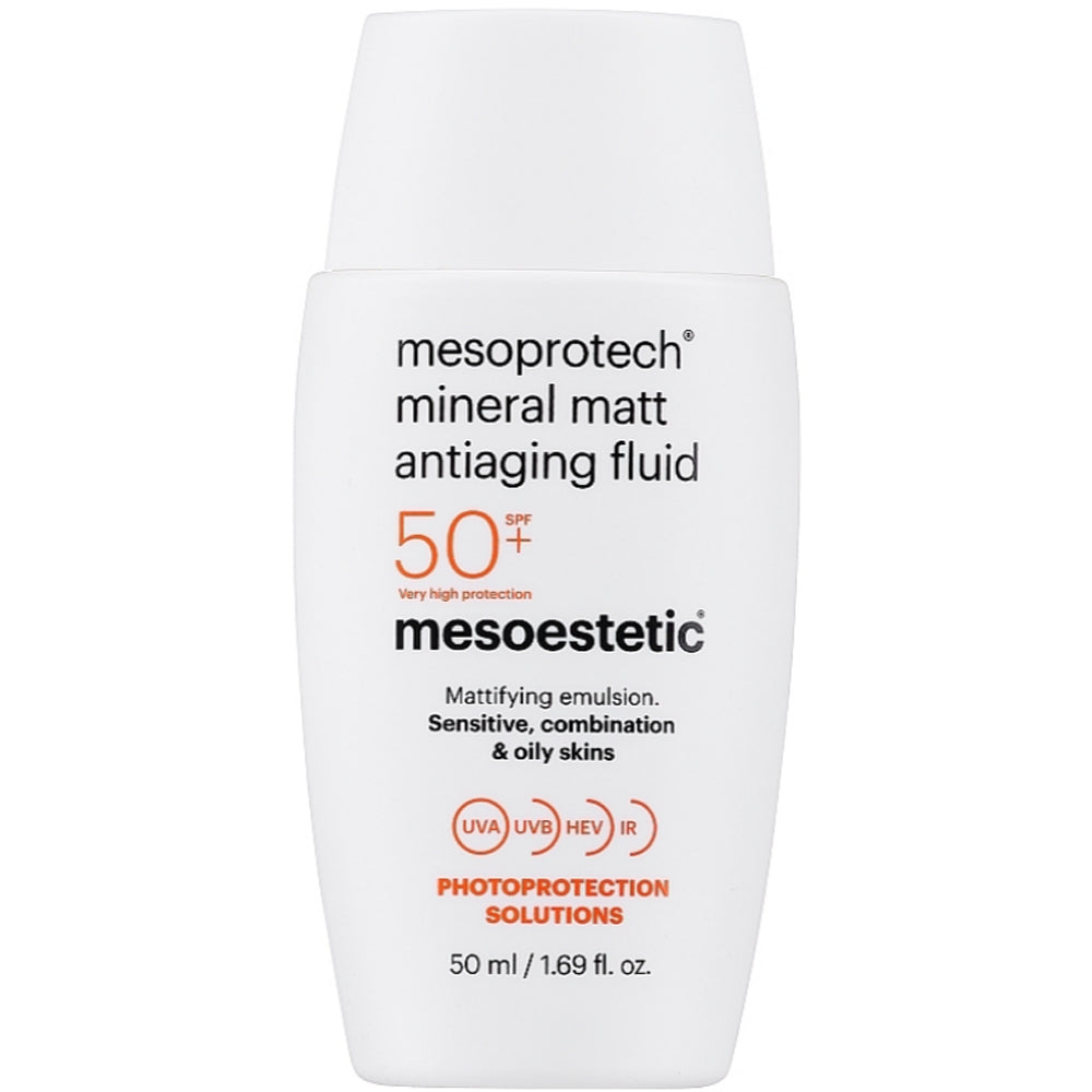 Mesoestetic Mesoprotech Mineral Matt Antiaging Fluid SPF 50 - Минеральная матирующая антивозрастная сыворотка