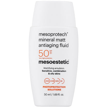 Mesoestetic Mesoprotech Mineral Matt Antiaging Fluid SPF 50 - Минеральная матирующая антивозрастная сыворотка