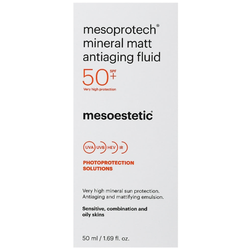 Mesoestetic Mesoprotech Mineral Matt Antiaging Fluid SPF 50 - Минеральная матирующая антивозрастная сыворотка