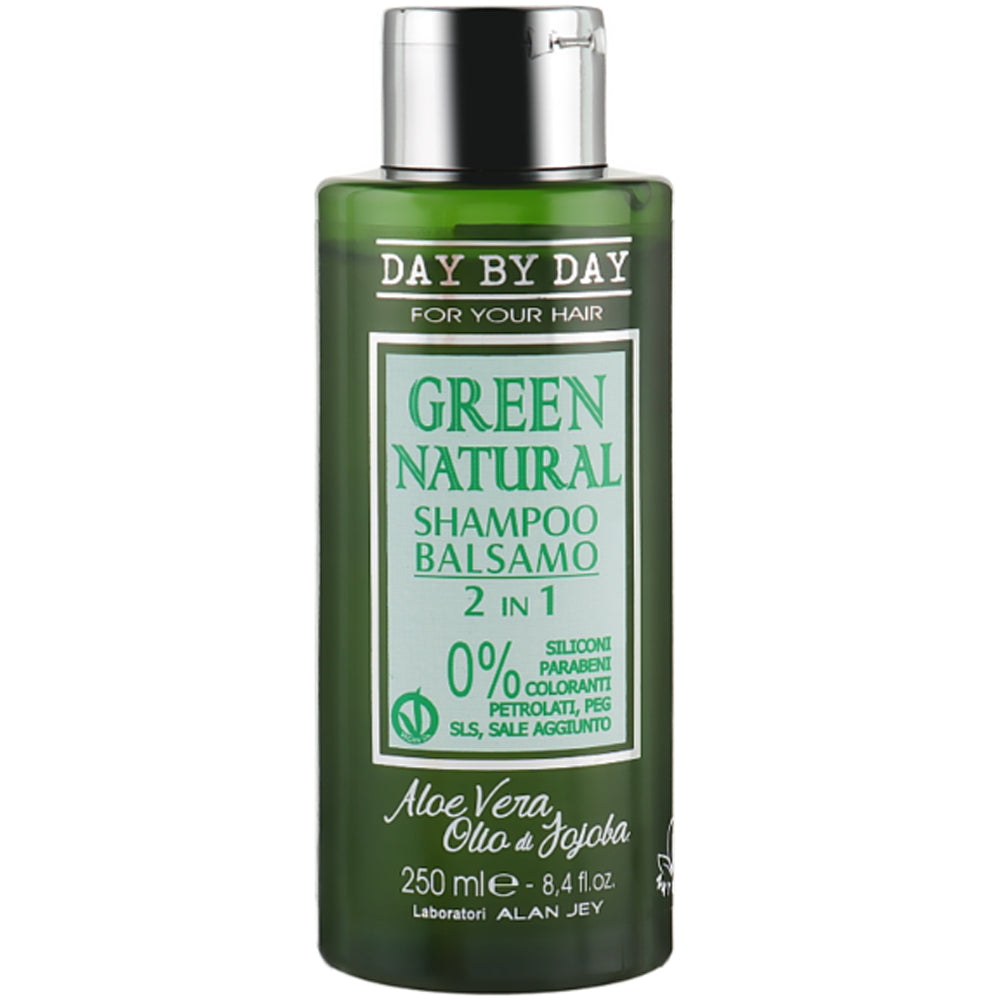 Alan Jey Green Natural Shampoo-Balsam - Шампунь-бальзам 2в1 з олією жожоба та алое вера