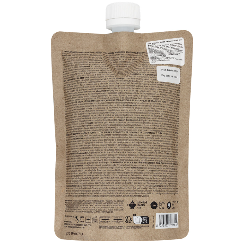 Обесцвечивающий крем 9 уровней Blue - Nook Stralight Blonde Bleaching Cream Blue