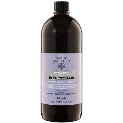 Регенеруючий шампунь для нейтралізації жовтизни - Nook Magic Arganoil Blonde 1000 мл