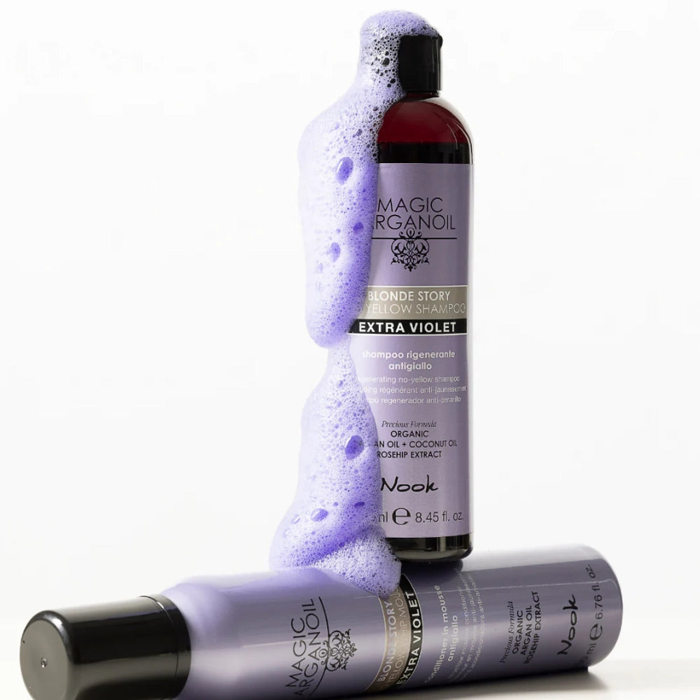 Регенеруючий шампунь для нейтралізації жовтизни - Nook Magic Arganoil Blonde 5