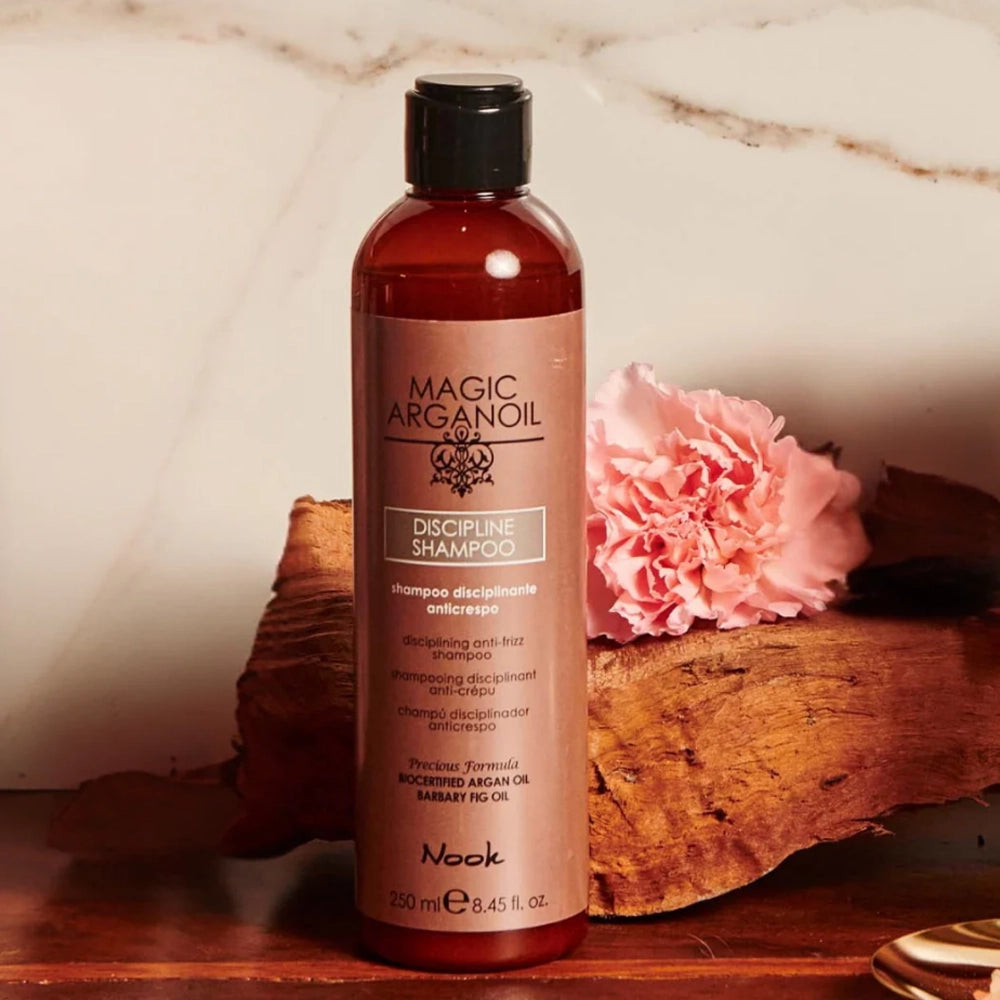 Дисциплінуючий шампунь для гладкості волосся - Nook Magic Arganoil 5