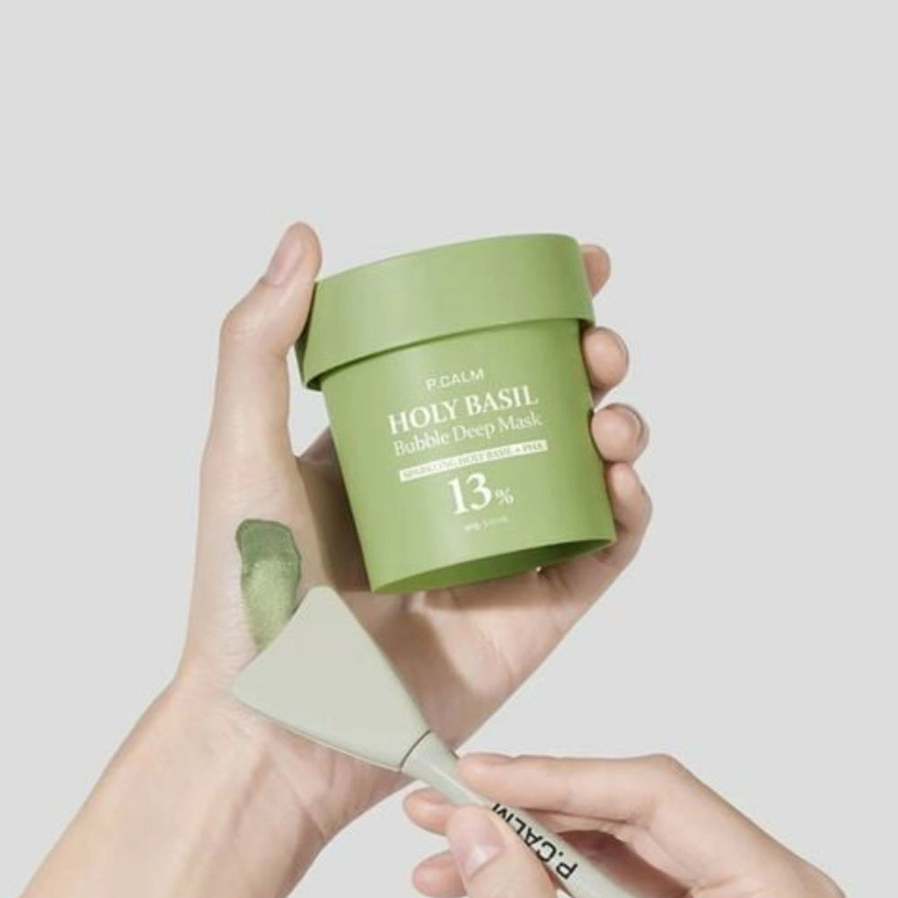 Бульбашкова маска для глибокого очищення пор - P.Calm Holy Basil Bubble Deep Mask 2