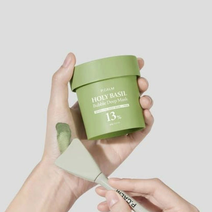 Бульбашкова маска для глибокого очищення пор - P.Calm Holy Basil Bubble Deep Mask 2