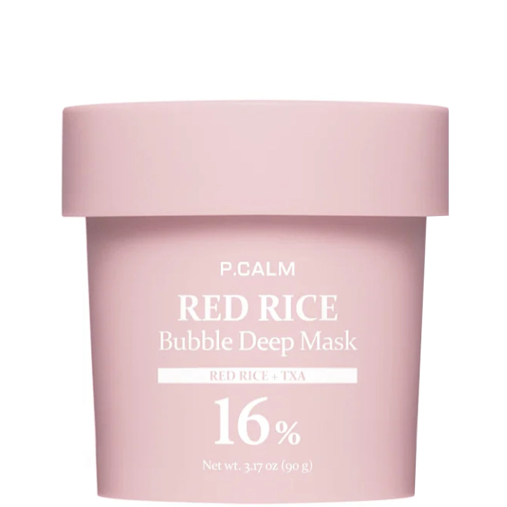 Бульбашкова маска для освітлення шкіри - P.Calm Red Rice Bubble Deep Mask