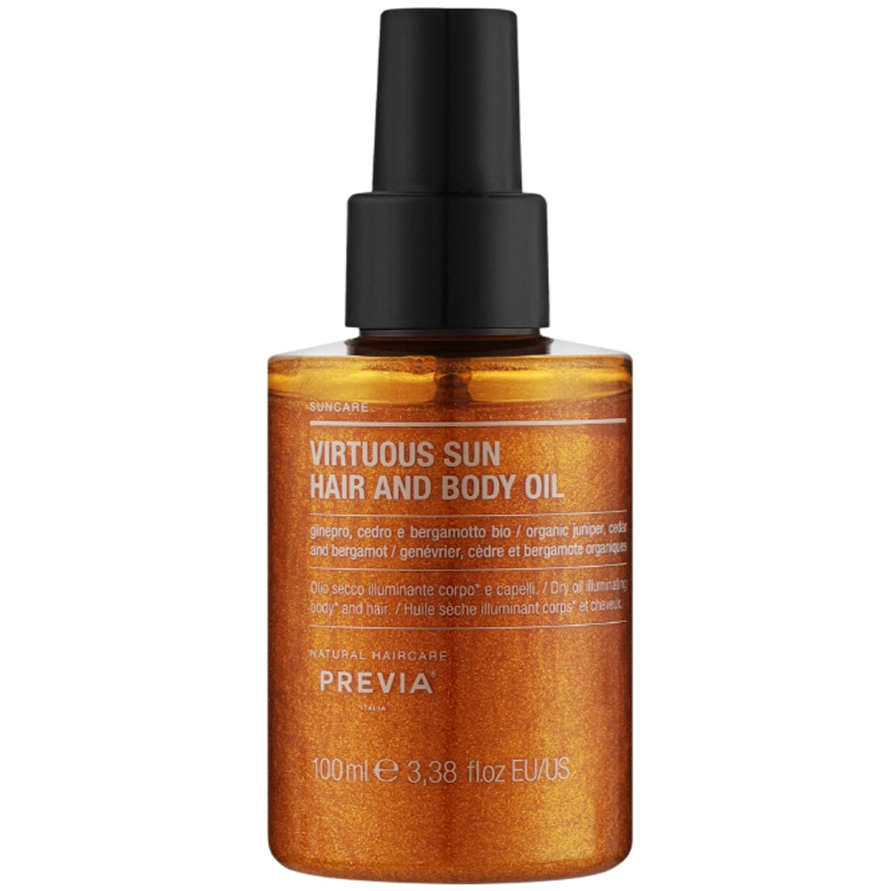 Олія-шимер для волосся та тіла - Previa Sun Care Virtuous Sun Hair And Body Oil