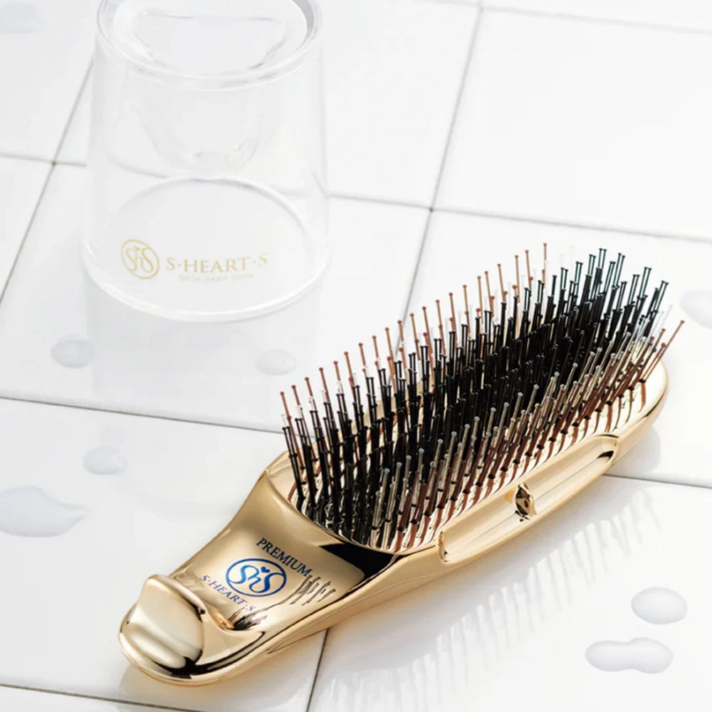 Гребінець для волосся - S-Heart-S Scalp Brush Premium Short Champagne Gold 5