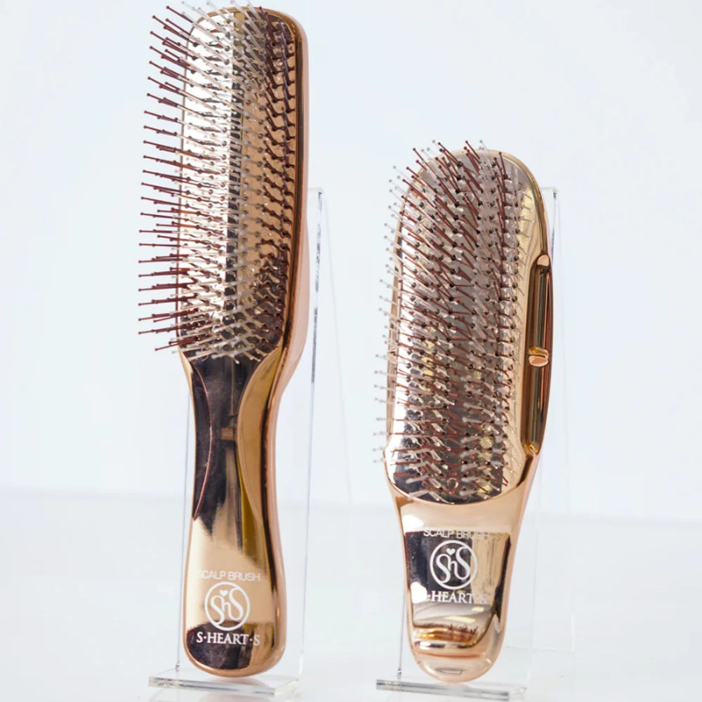 Гребінець для волосся - S-Heart-S Scalp Brush World Model Long Pink Gold 5