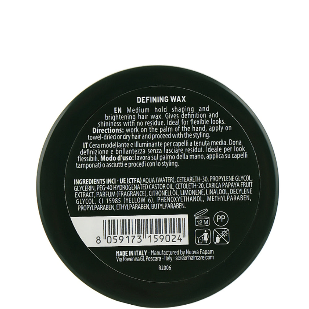 Віск для моделювання та блиску волосся середньої фіксації - Screen For Man Defining Wax