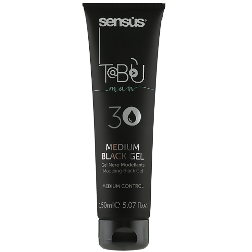 Моделюючий чорний гель для волосся - Sens.ùs Tabu Medium Black Gel