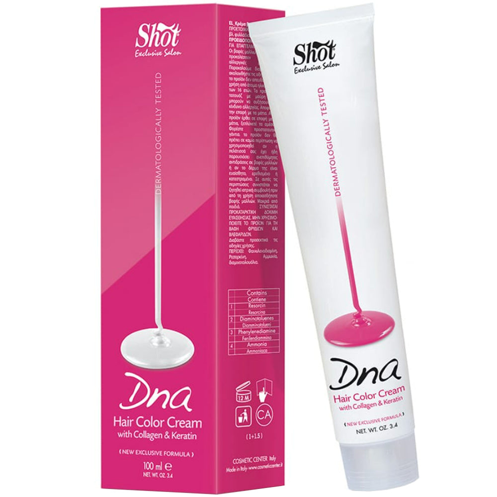 Крем-краска для волос с коллагеном и кератином 100 мл - Shot Dna Hair Color Crem