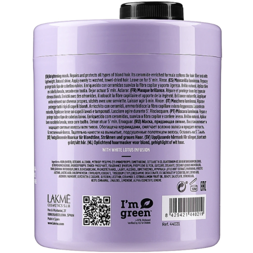 Тонуюча маска для нейтралізації жовтизни - Lakme Teknia White Silver Mask