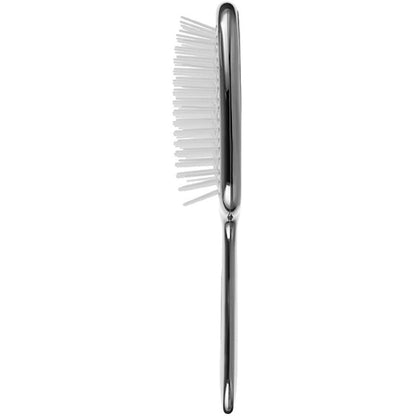 Гребінець для волосся срібний з білим - Janeke Superbrush Limited Silver&White