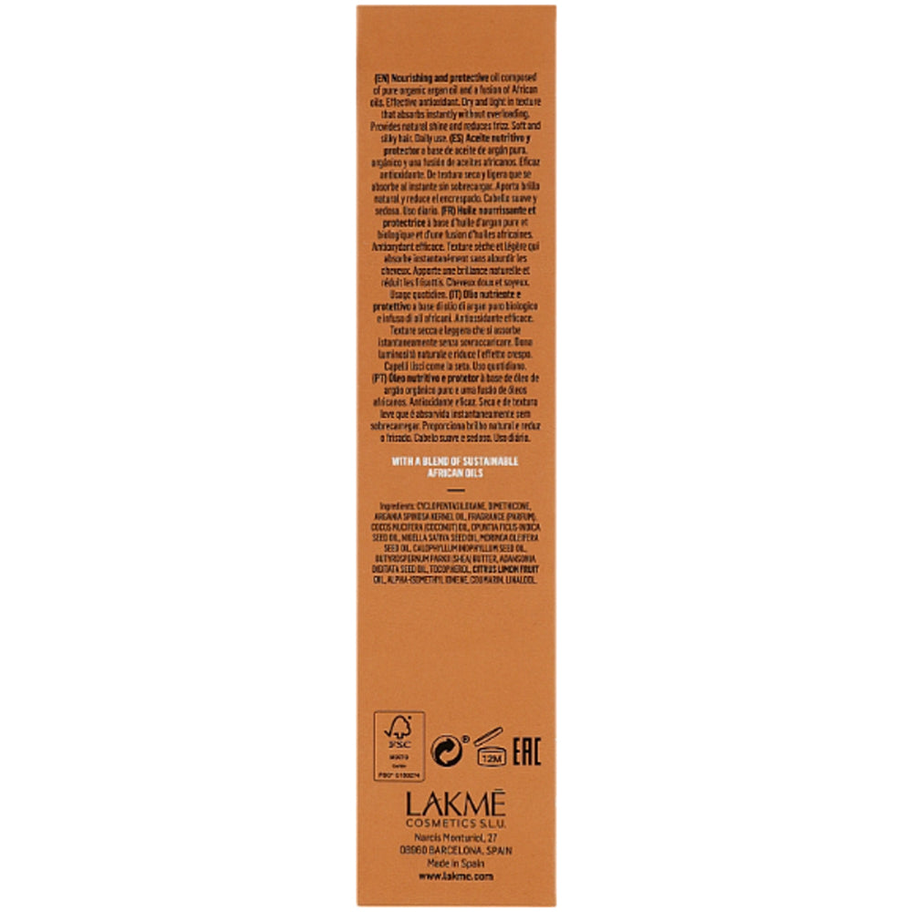 Живильна олія для нормального та сухого волосся - Lakme Teknia Argan Oil Dry