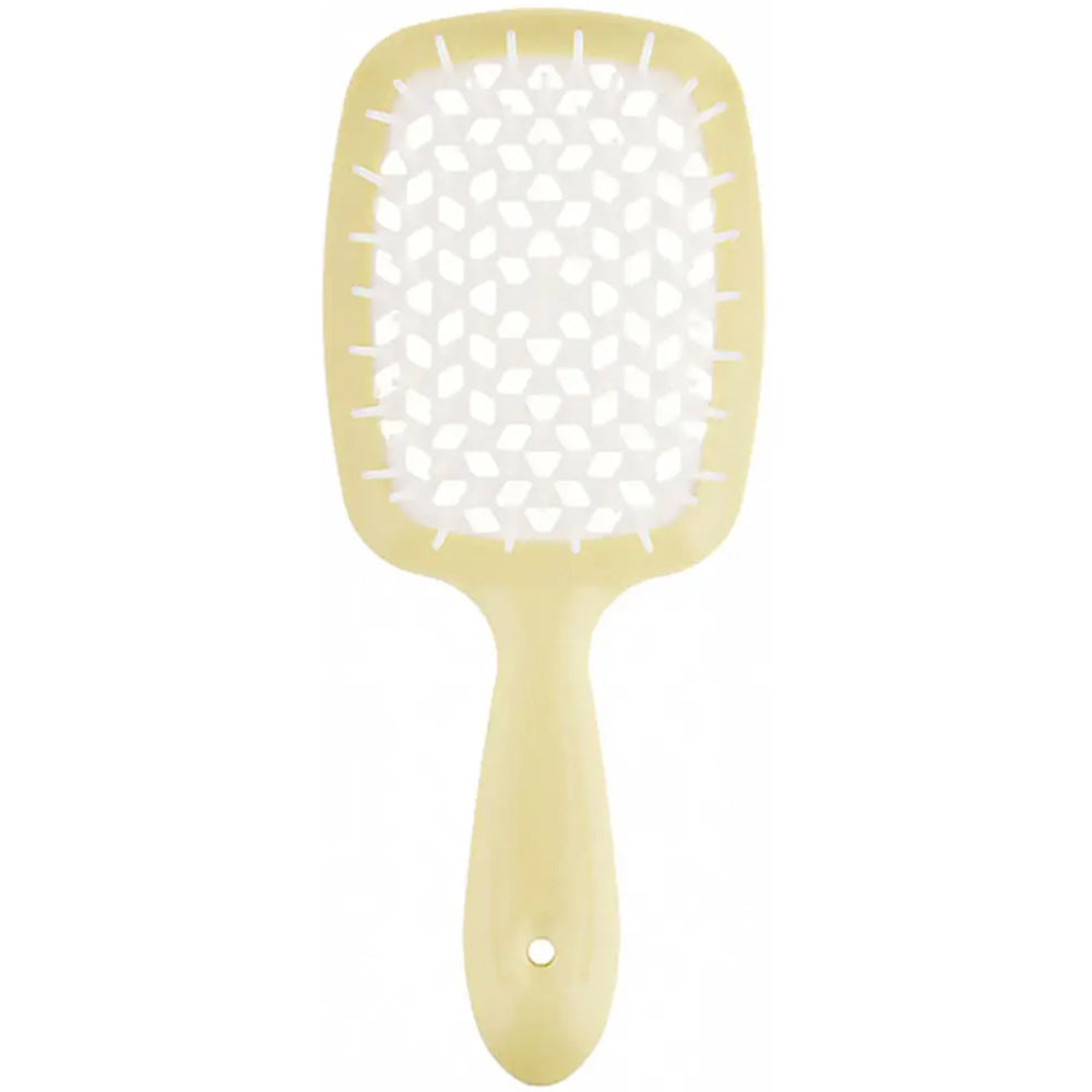 Расческа для волос светлая желтая с белыми - Janeke Superbrush The Original Italian Yellow Nude