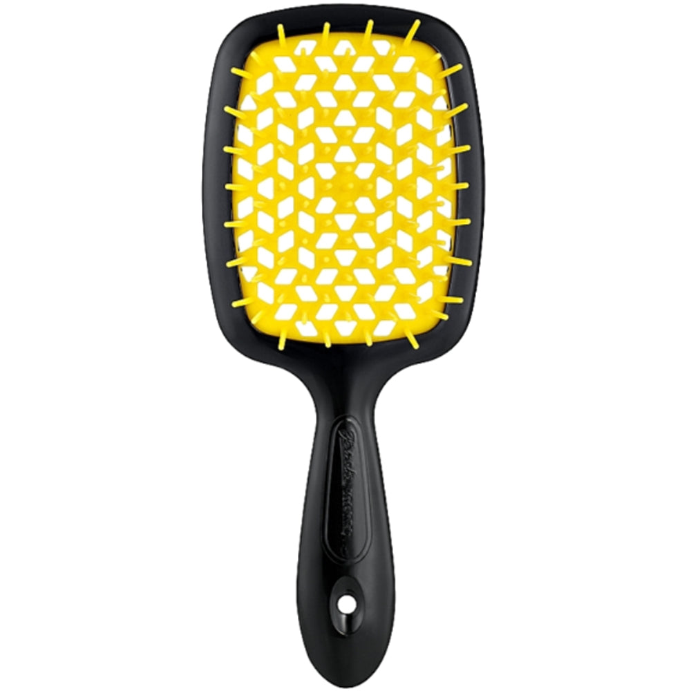Гребінець для волосся чорний з жовтим - Janeke Superbrush The Original Italian Black&amp;Yellow