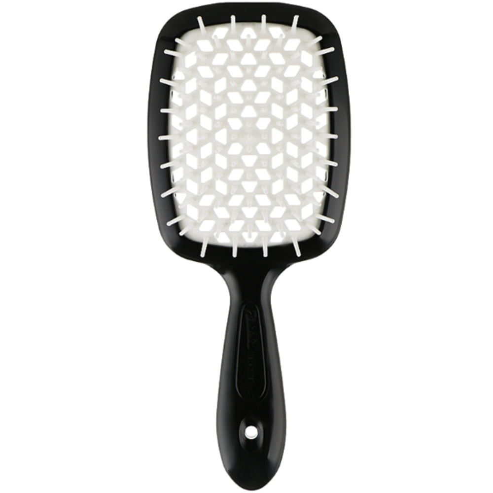 Гребінець для волосся чорний з білим - Janeke Superbrush The Original Italian Black&amp;White