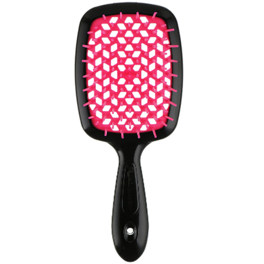 Гребінець для волосся чорний з роживим - Janeke Superbrush Small Black&Pink