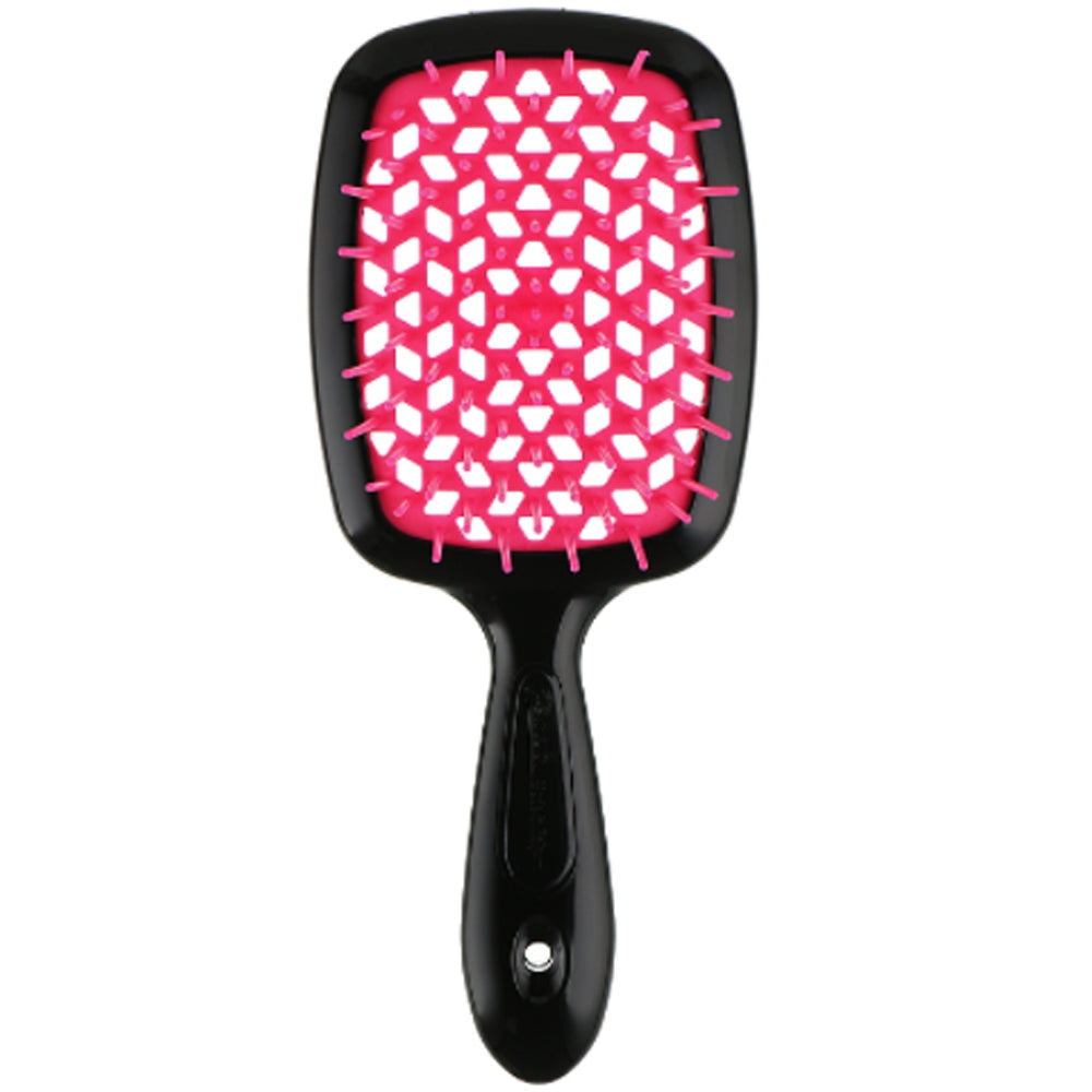 Гребінець для волосся чорний з роживим - Janeke Superbrush Small Black&amp;Pink