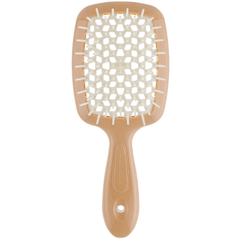 Расческа для волос персиковая с белыми - Janeke Superbrush Small Peach&amp;White