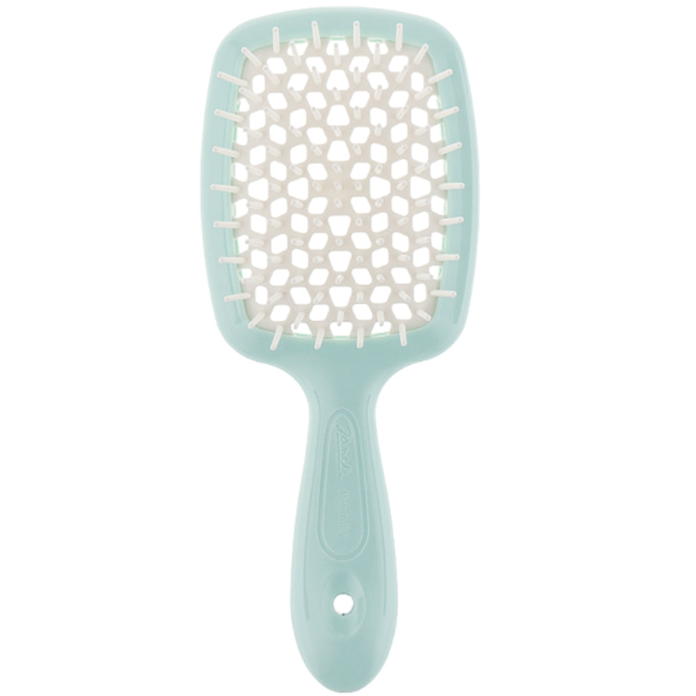 Гребінець для волосся синій з білим - Janeke Superbrush Small Blue&amp;White