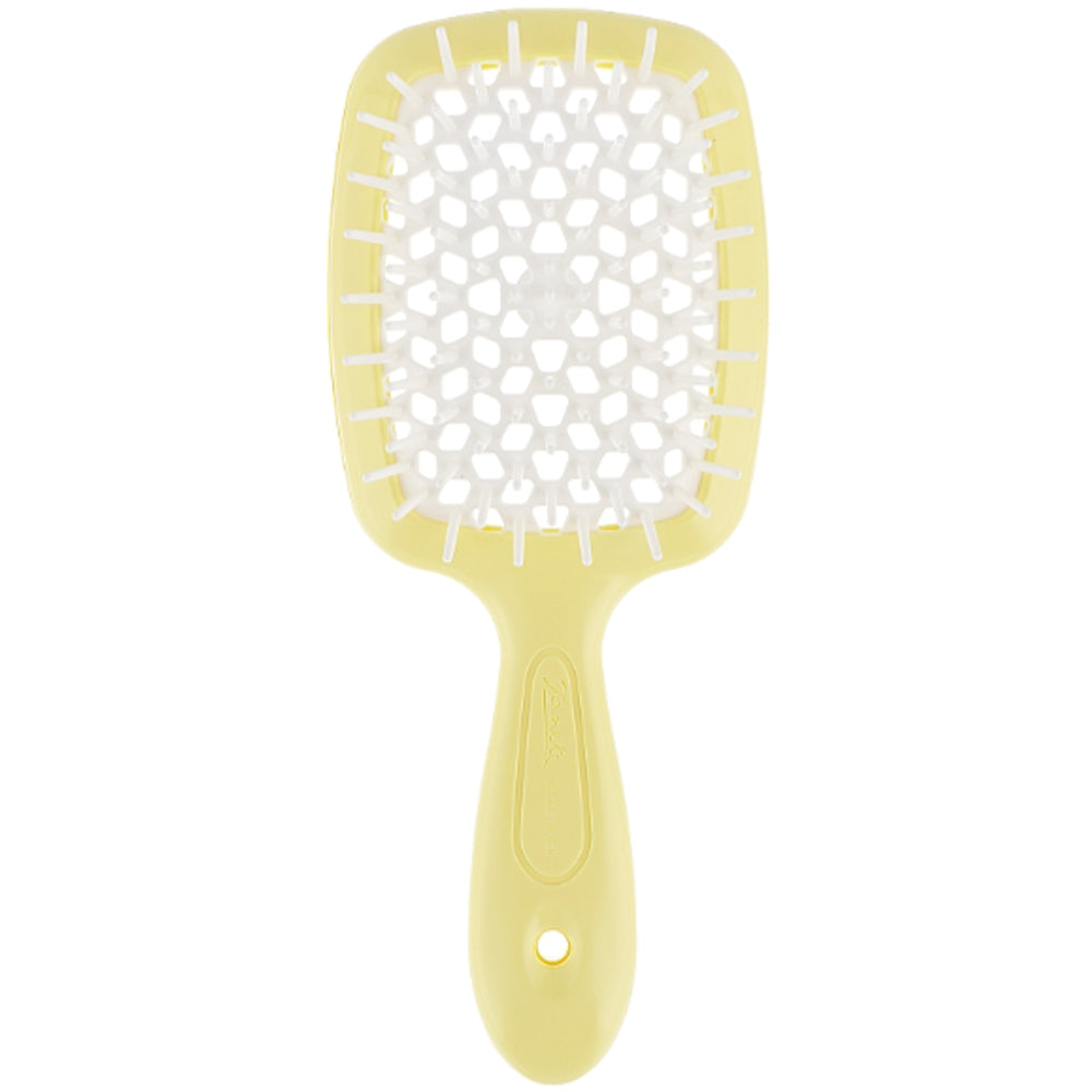 Расческа для волос желтая с белыми - Janeke Superbrush Small Yellow&amp;White