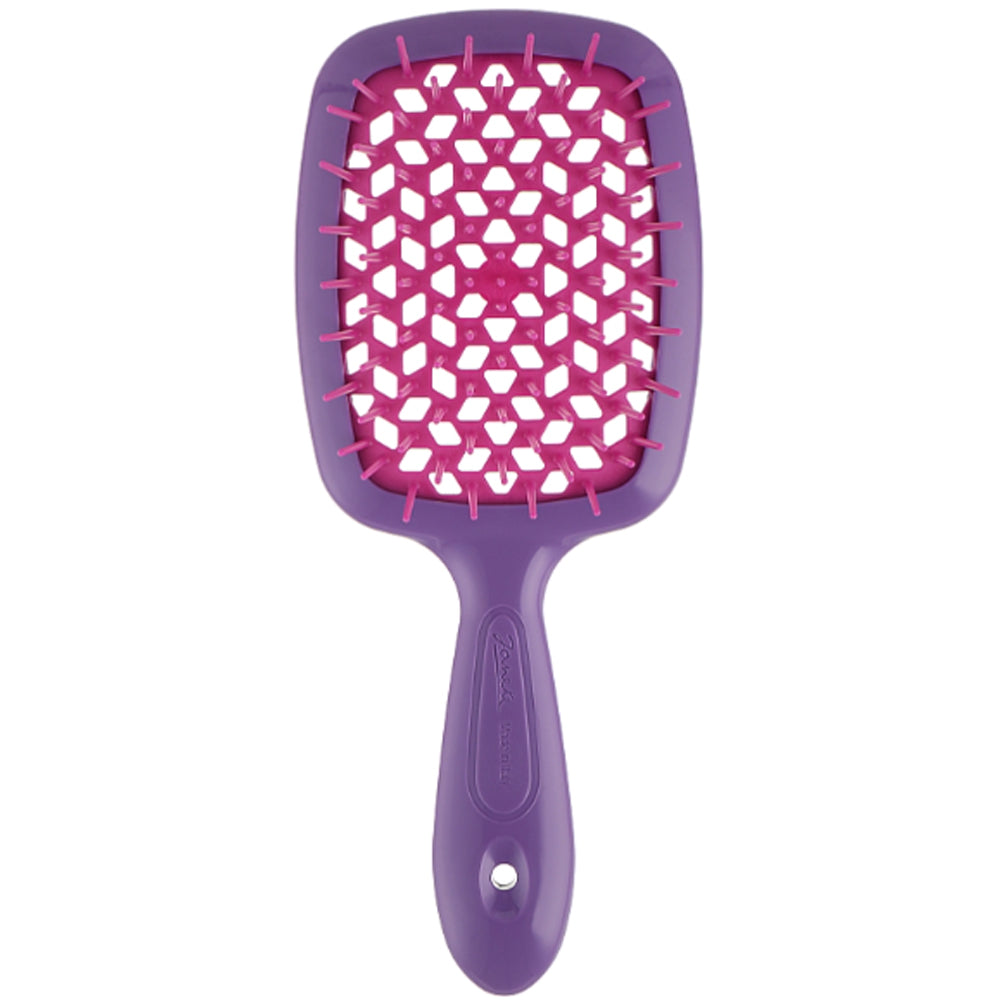 Расческа для волос фиолетовая с розовыми - Janeke Superbrush The Original Italian Violet&Pink