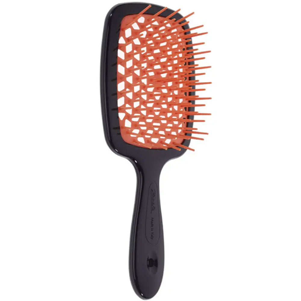 Расческа для волос черная с оранжевым - Janeke Superbrush The Original Italian Black&Orange