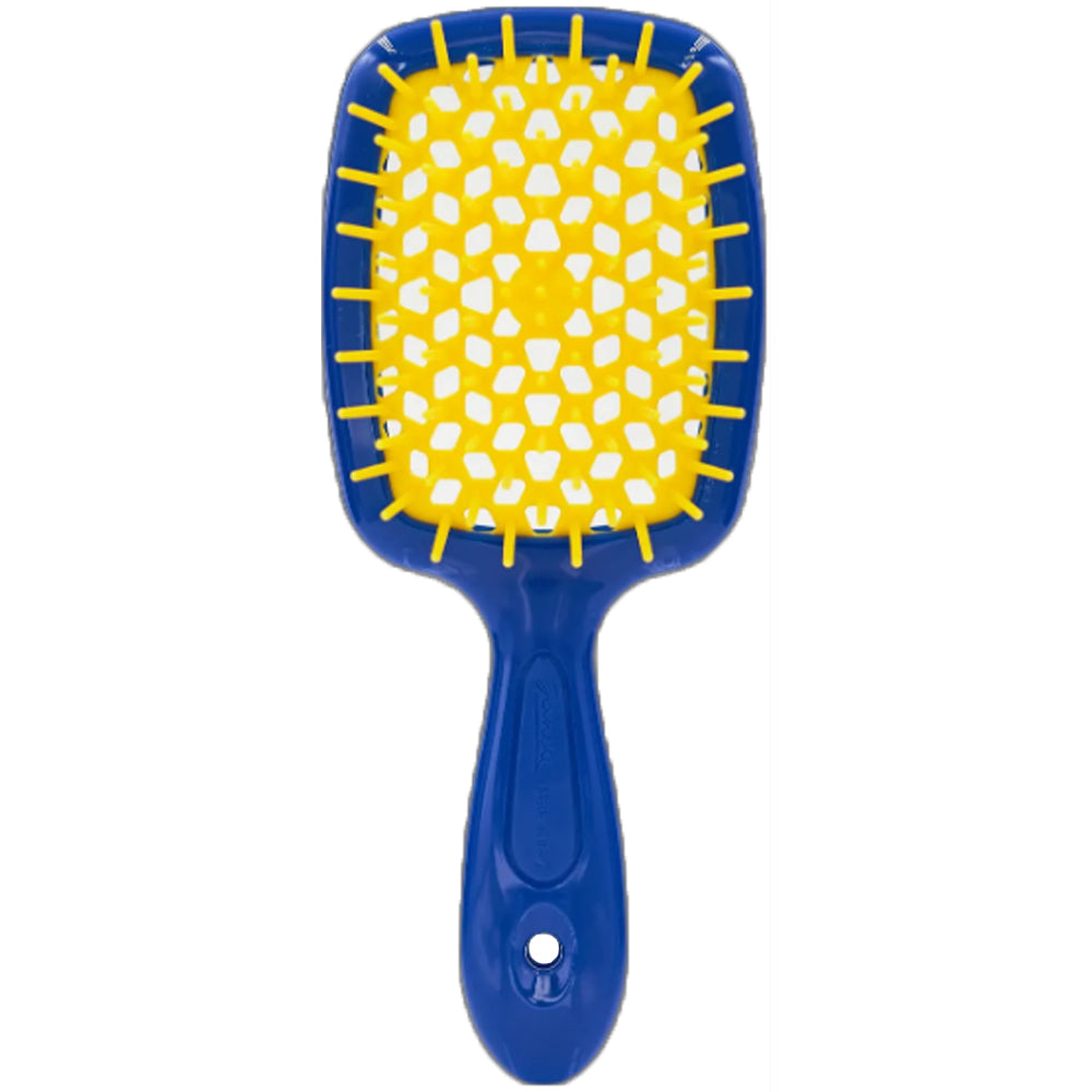 Гребінець для волосся синій з жовтим - Janeke Superbrush The Original Italian Blue&amp;Yellow