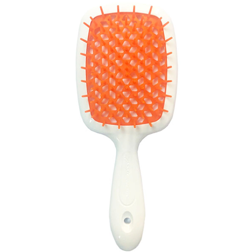Расческа для волос белая с оранжевым - Janeke Superbrush The Original Italian White&amp;Orange