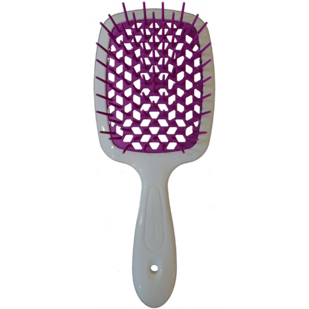 Расческа для волос белая с фиолетовым - Janeke Superbrush The Original Italian White&amp;Violet