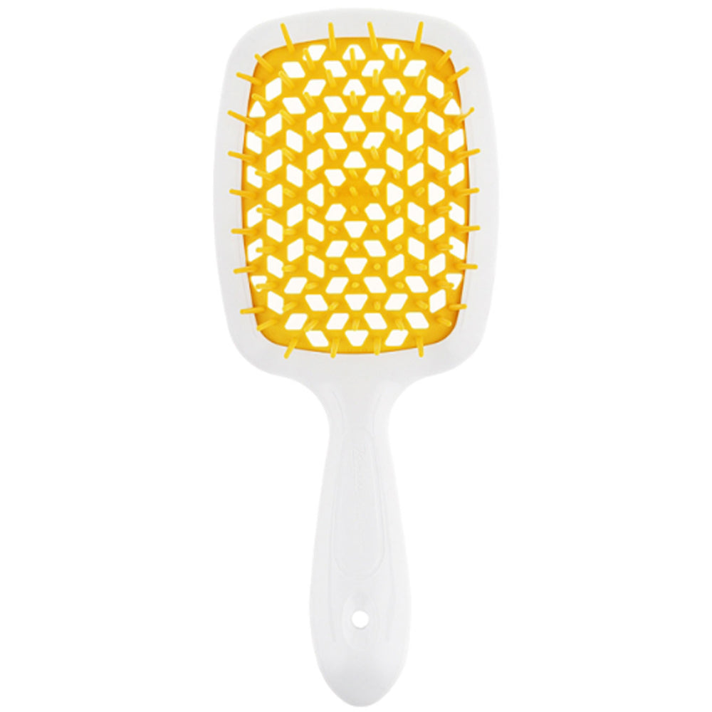 Расческа для волос белая с желтыми - Janeke Superbrush The Original Italian White&amp;Yellow