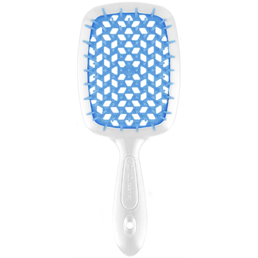 Расческа для волос белая с синими - Janeke Superbrush The Original Italian White&Blue