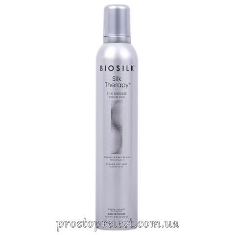 Biosilk Silk Mousse Medium Hold - Мус для волосся середньої фіксації шовкова терапія