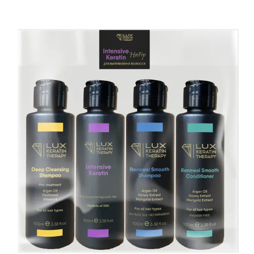 Набір для випрямлення дуже кучерявого волосся - Lux Keratin Therapy Intensive Keratin Kit
