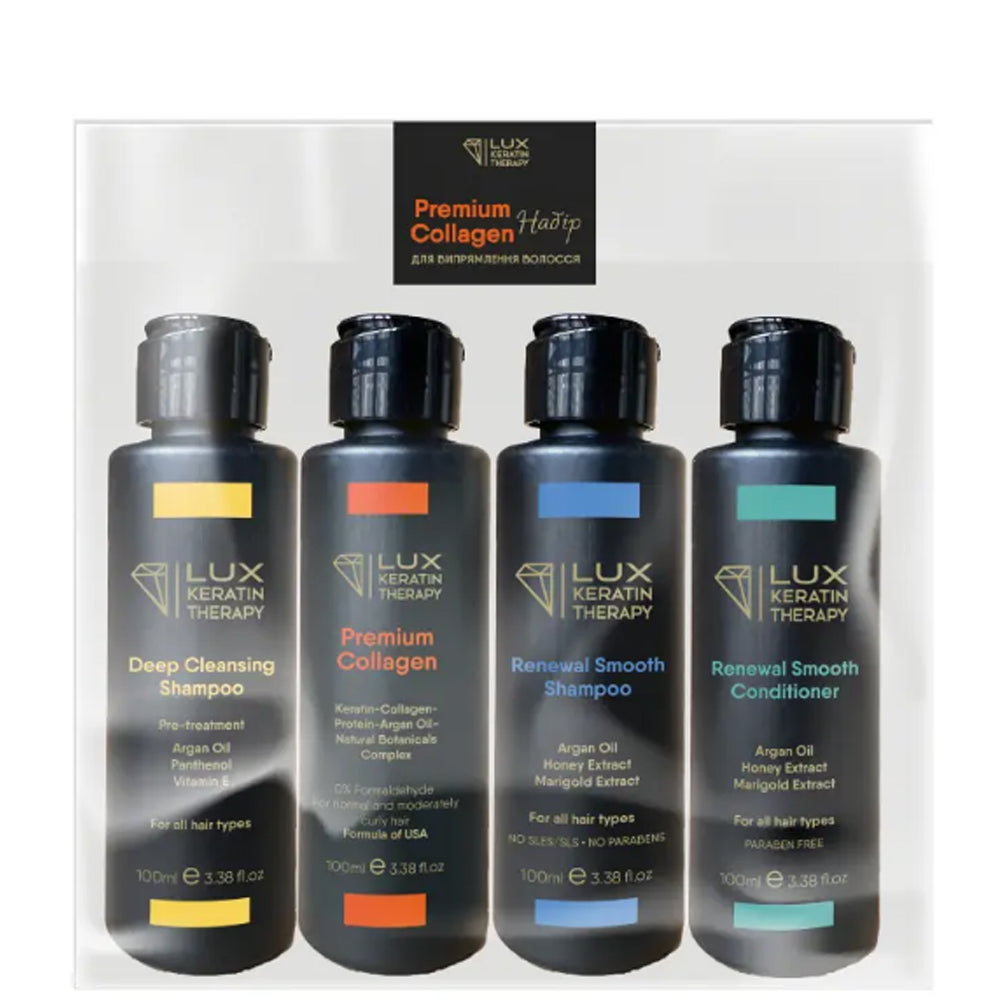 Набор для выпрямления нормальных и слегка вьющихся волос - Lux Keratin Therapy Premium Collagen Kit