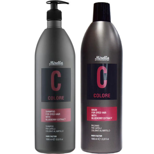 Набір Шампунь та Бальзам для фарбованного волосся з поршнями - Mirella Professional C Colore Kit