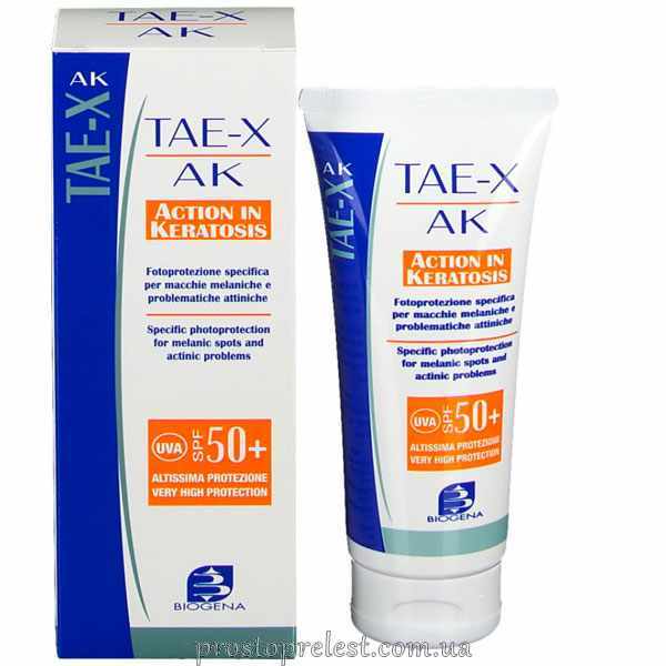 Biogena Tae X AK 50+ (SPF 80) - Солнцезащитный регенерирующий крем при гиперпигментации и кератозе